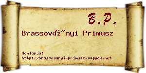 Brassoványi Primusz névjegykártya